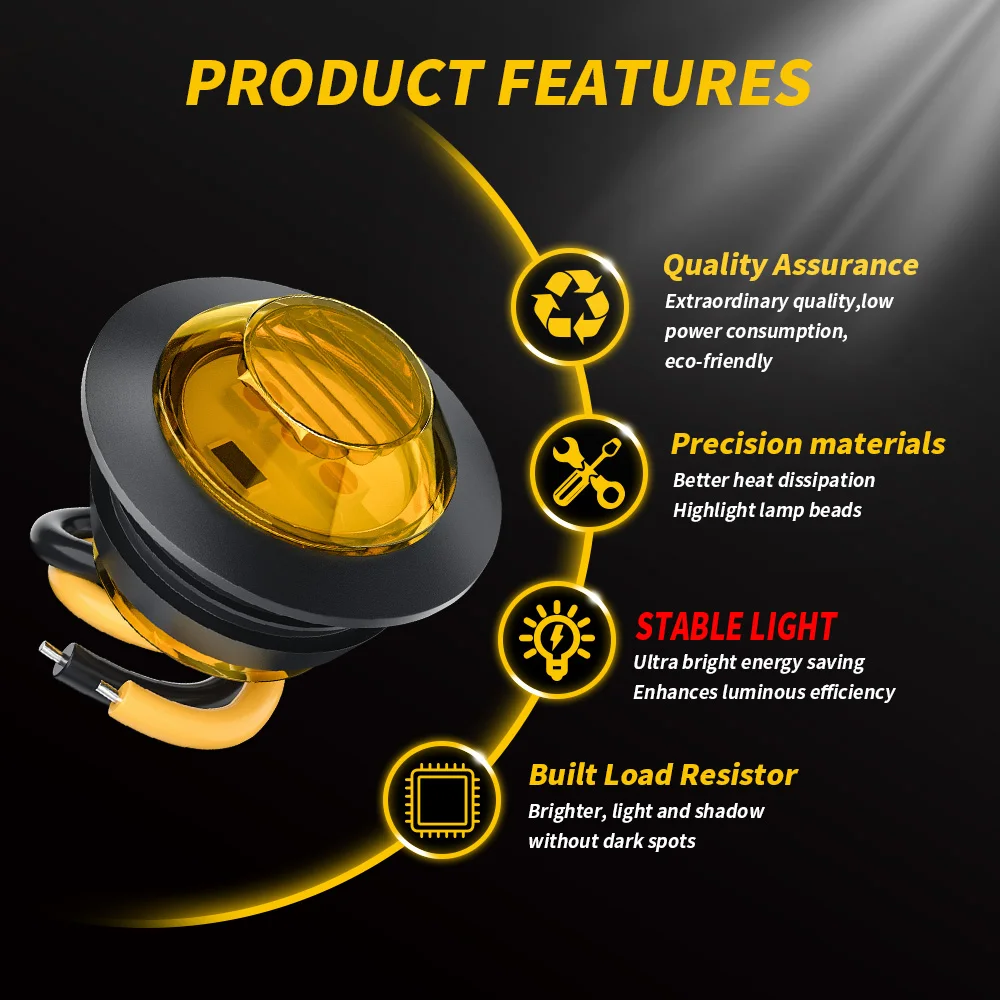 Feux de position latéraux ronds pour remorque