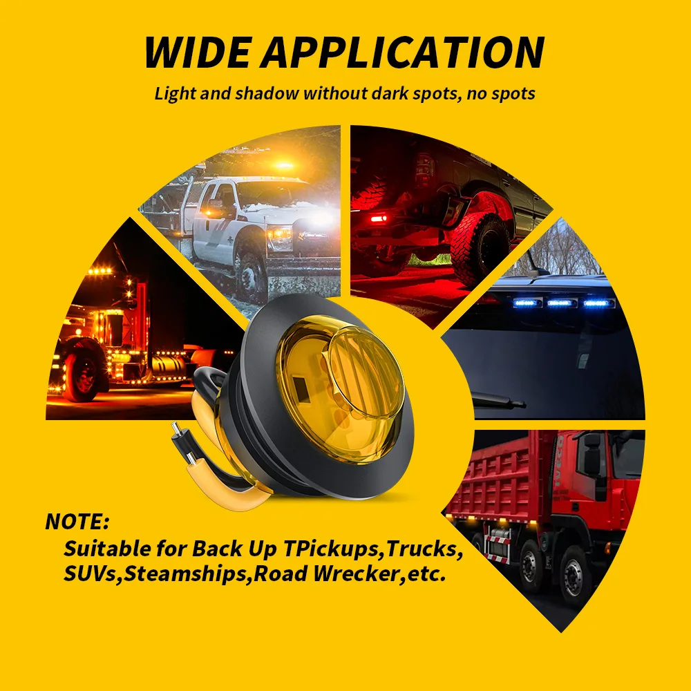 Feux de position latéraux ronds pour remorque