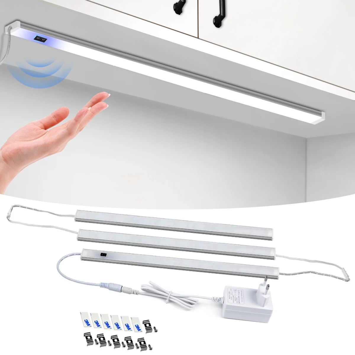 Éclairage LED Sous Armoire Rechargeable USB – Lumière Réglable 360°, 2 Niveaux, Magnétique, 4000K
