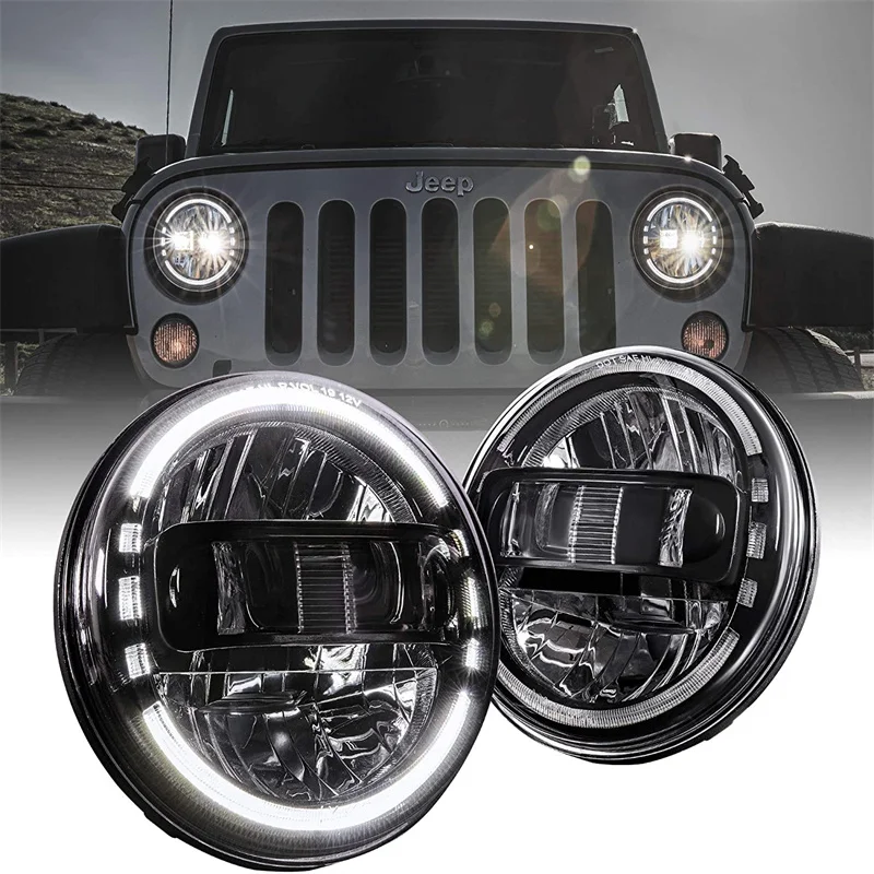 SRQORT Phare Moto Phare Rond Universel pour Moto Tout-Terrain