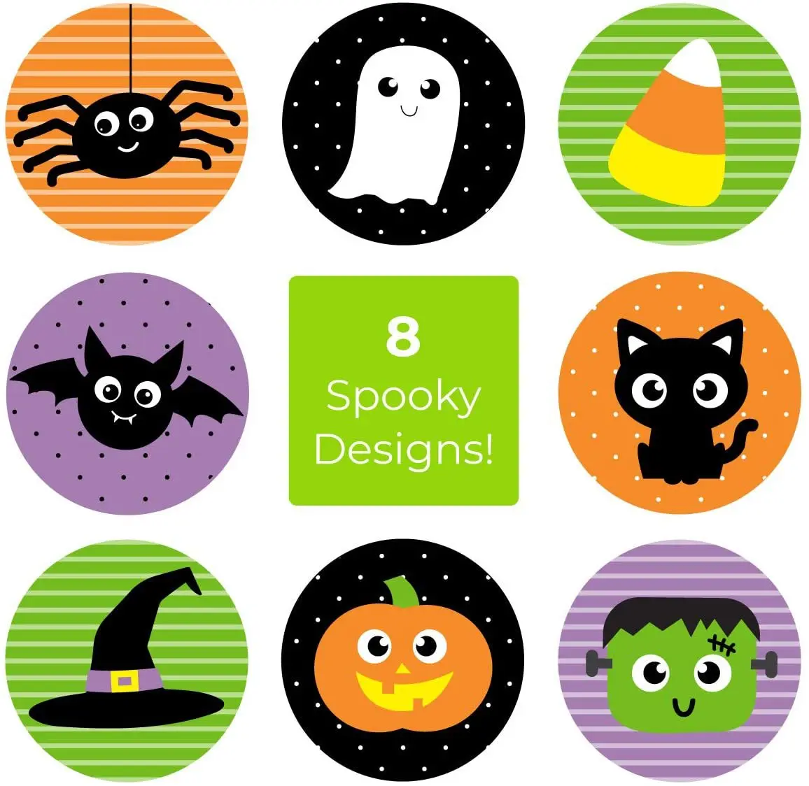 Autocollants ronds de scellage de chauve-souris noire d'Halloween