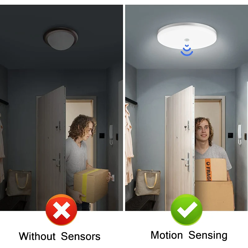 Plafonnier LED à capteur PIR intelligent
