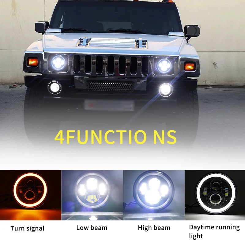 Lampe frontale LED 7 pouces