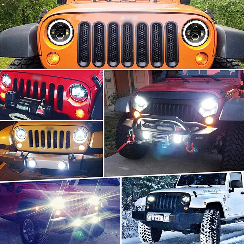 Lampe frontale LED 7 pouces