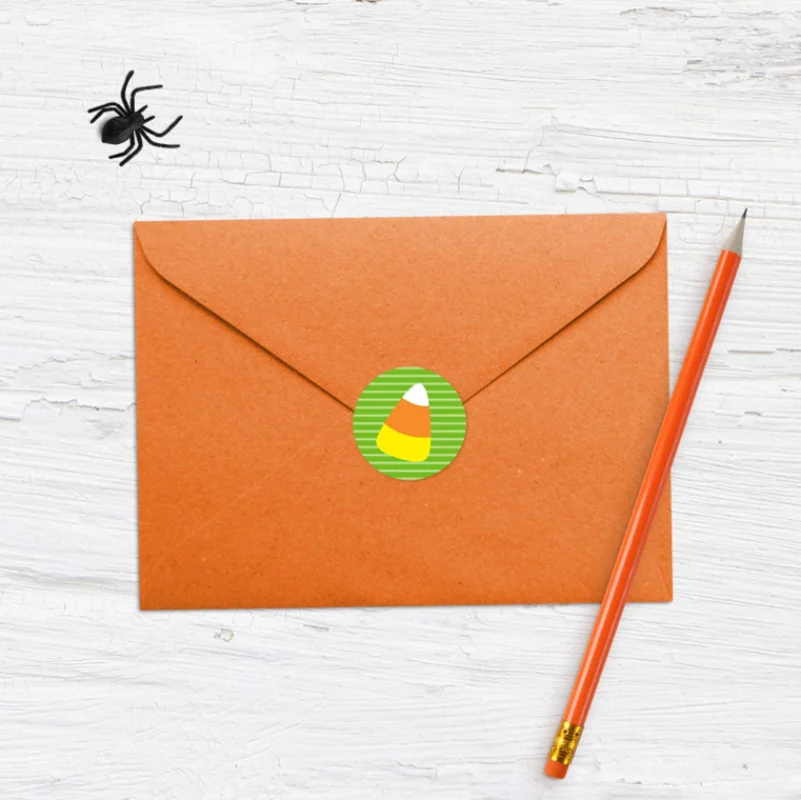 Autocollants ronds de scellage de chauve-souris noire d'Halloween