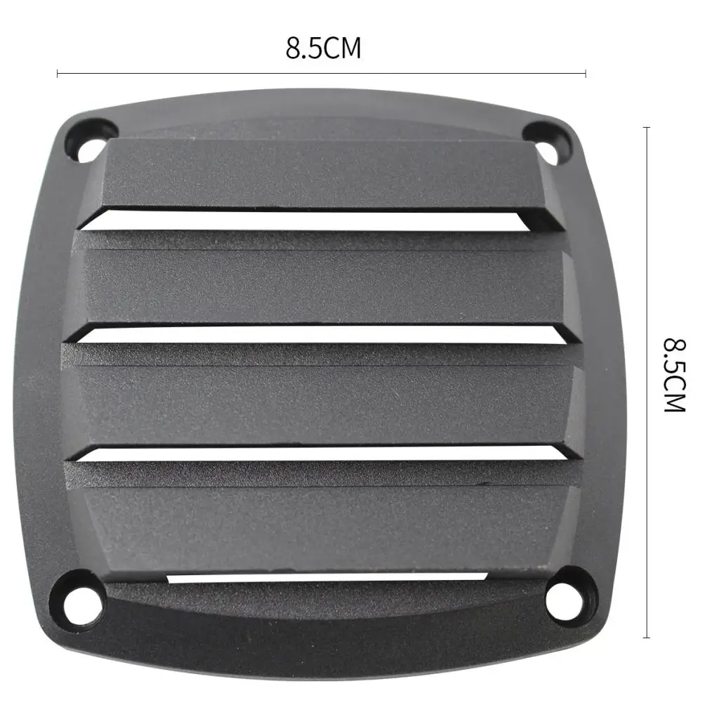 3 Inch Louvered Vents, Boat Marine Hull Air Vent Grill Cover Replacement Part for RV Caravan - Rectangular Black